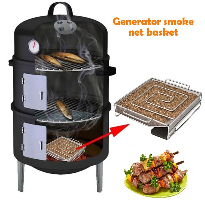 BBQ Izgara İçin Soğuk Duman Jeneratörü Odun Talaşı Dumanlama Kutusu Odun Tozu Sıcak ve Soğuk Sigara İçme Somon Et Pişirme Paslanmaz BBQ Aletleri