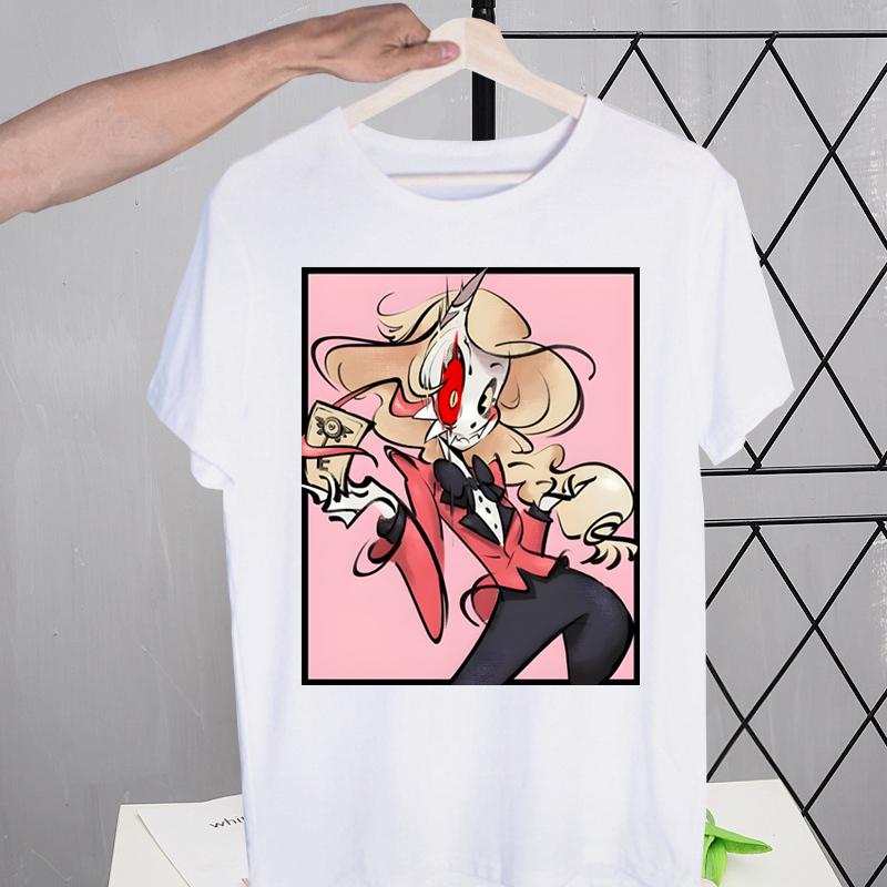 Hazbin Hotels Alastor Tshirts Men Shirt Harajaku Mens Clothing Summer Streetwear Casual Tee Short Sleeve Tops