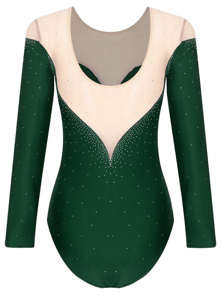 Women Jazz Dance Costume Rhythmic Gymnastics Stage Wear Athletic Activewear Leotard Athletic Figure Skating Bodysuit Dancewear