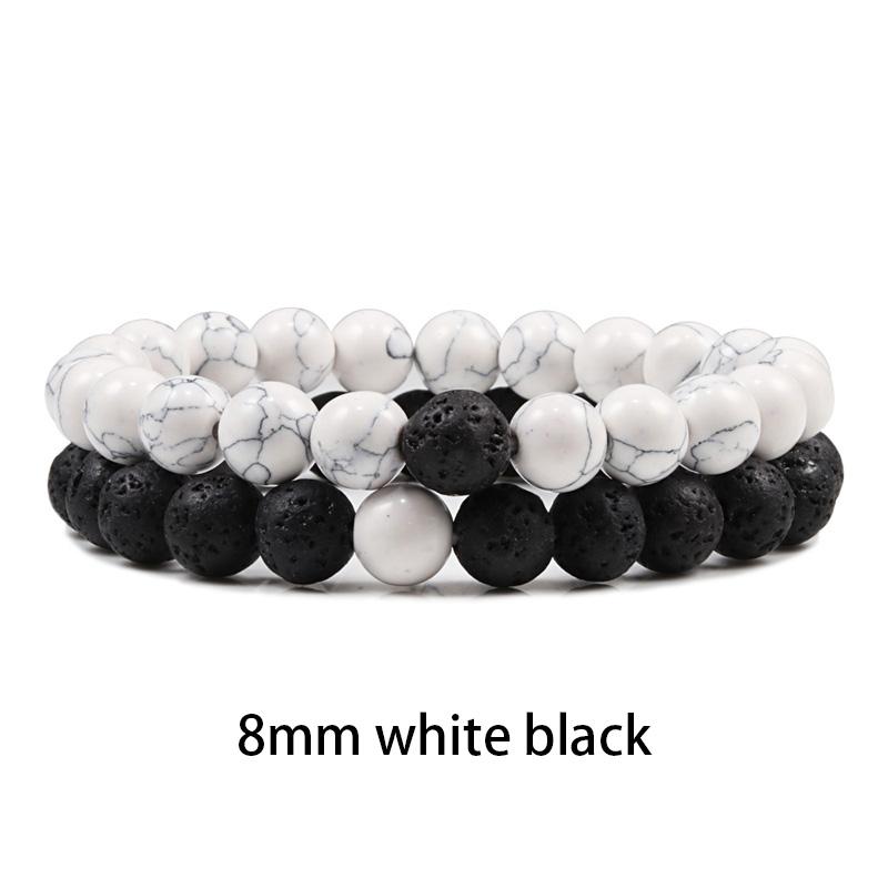 New Design Set Bracelet Couples Natural Stone Bracelets Tiger Eye Beaded Yoga Bracelets for Men Women Elastic Rope Jewelry