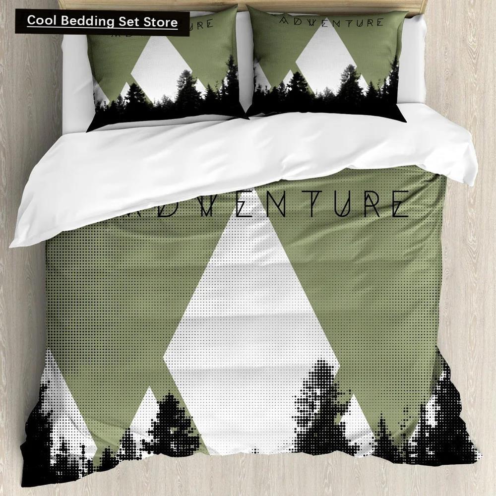 Adventure Duvet Cover Set Wilderness Themed Duvet Cover Set Bedclothes Double Queen King Size Polyester Bedding Set Pillowcase
