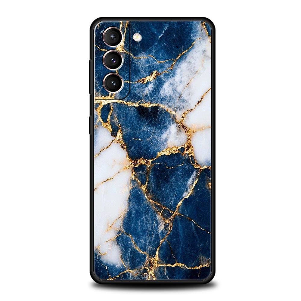 

Marble Stone Soft Phone Case For Samsung Galaxy S25 Edge S24 Plus S23 FE S22 S21 S20 Ultra 5G S10 Black Protect Cover Samsung S20 FE