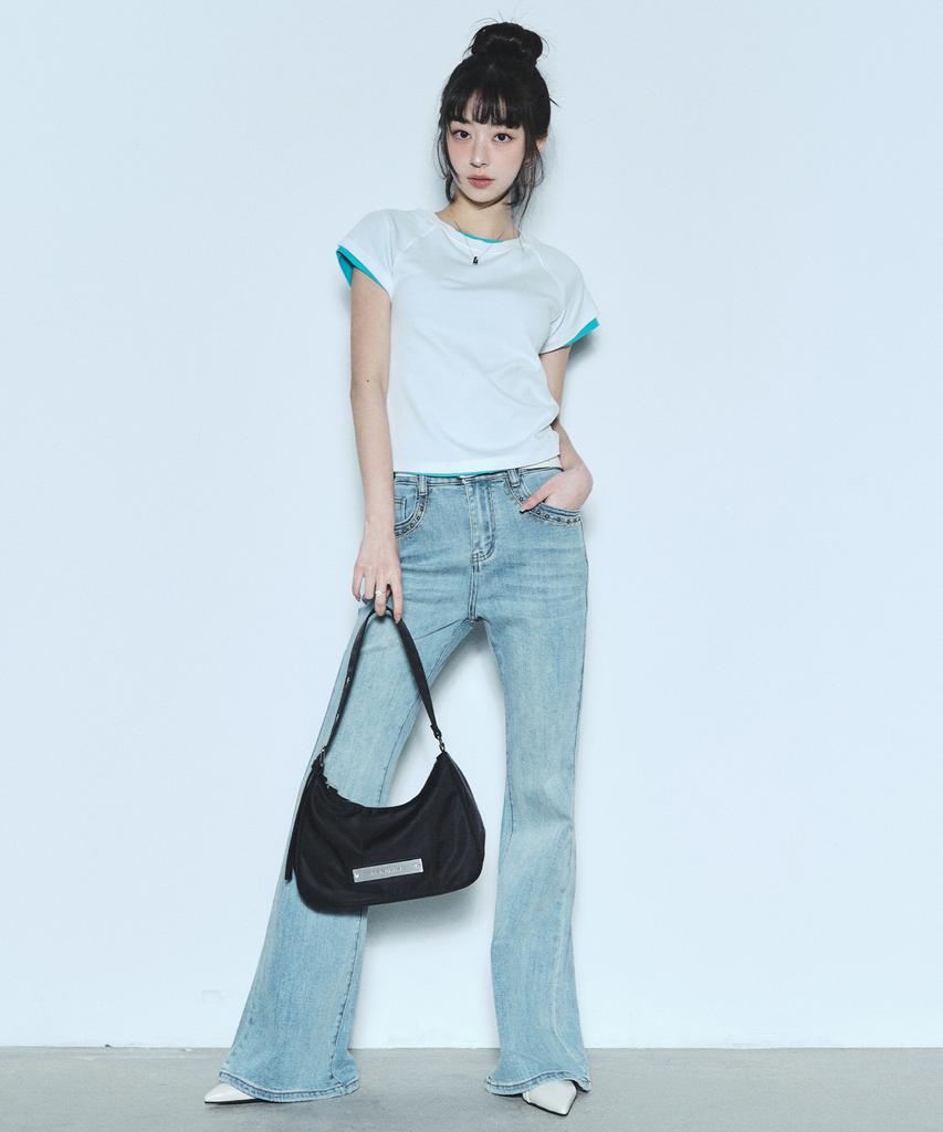 Nigaennikol Stud Bootscut Denim Pants_Blue