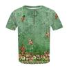 Camisa de manga corta para mujer, con botones, talla grande, camiseta informal con estampado de flores