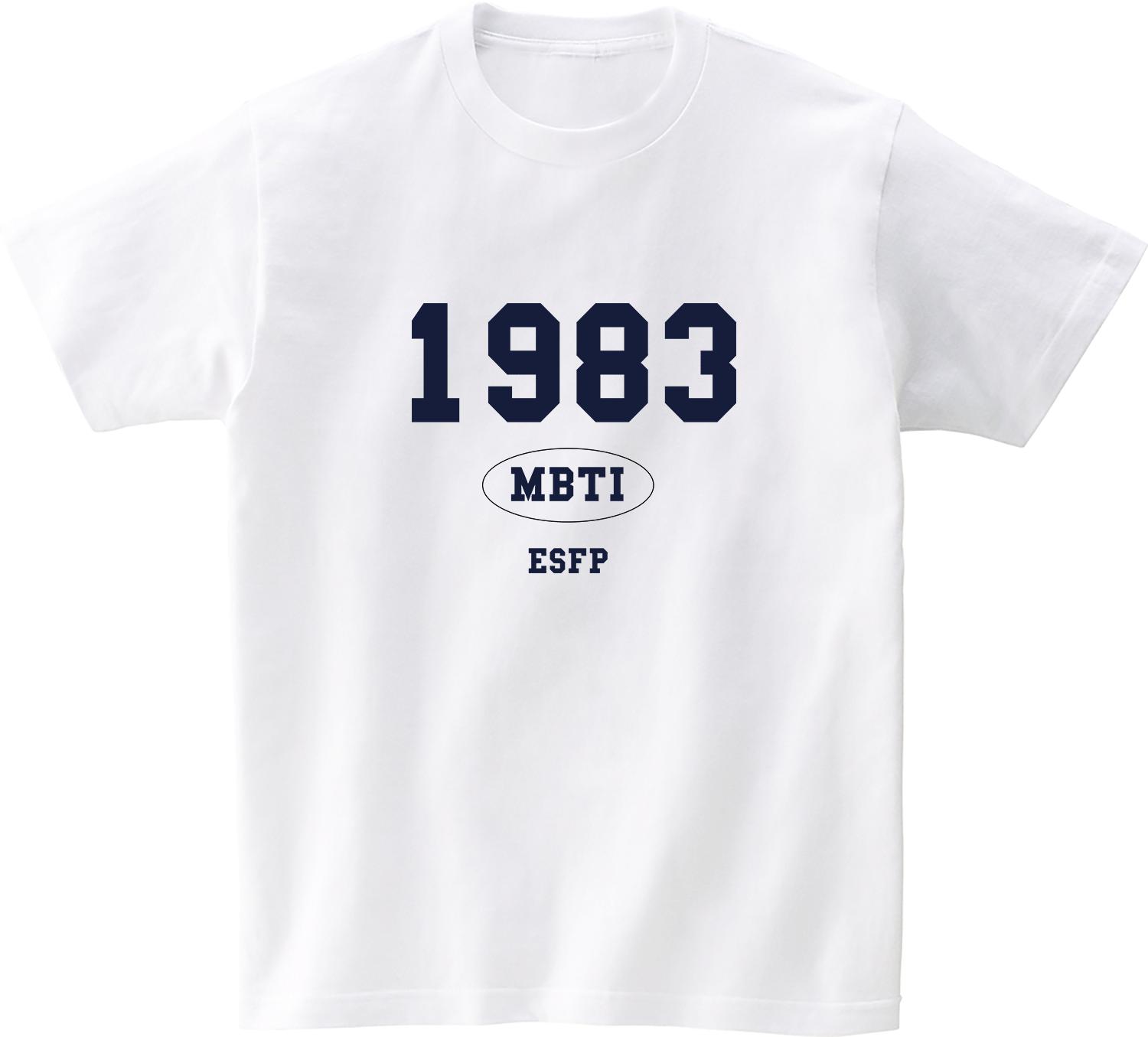 Awesome Us 1983 Mbti Esfp Short Sleeve T-Shirt White Xxl/Free