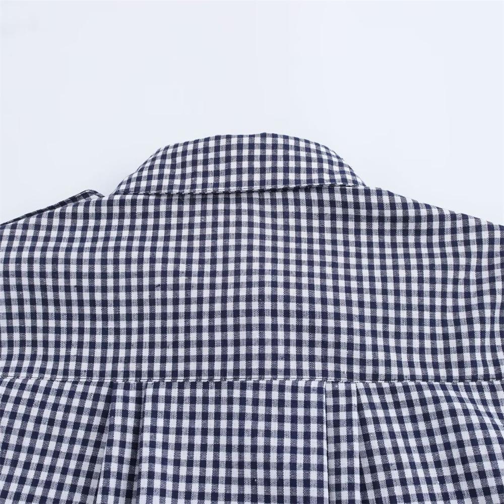 Women's 2024 Autumn/Winter High-End Check Shirt - Simple, Fashionable, Casual Design
