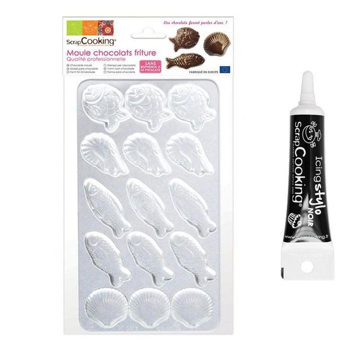 Rigid Mold for Chocolate Fritters + Black Icing Pen