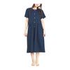 [ON NISHIKI] Women's Pajamas, Summer, Short Sleeves, Dress, Nightgown, Open Front, Cotton Blend, Tenjiku Knit, Long Length, Room Wear, Room Dress,
