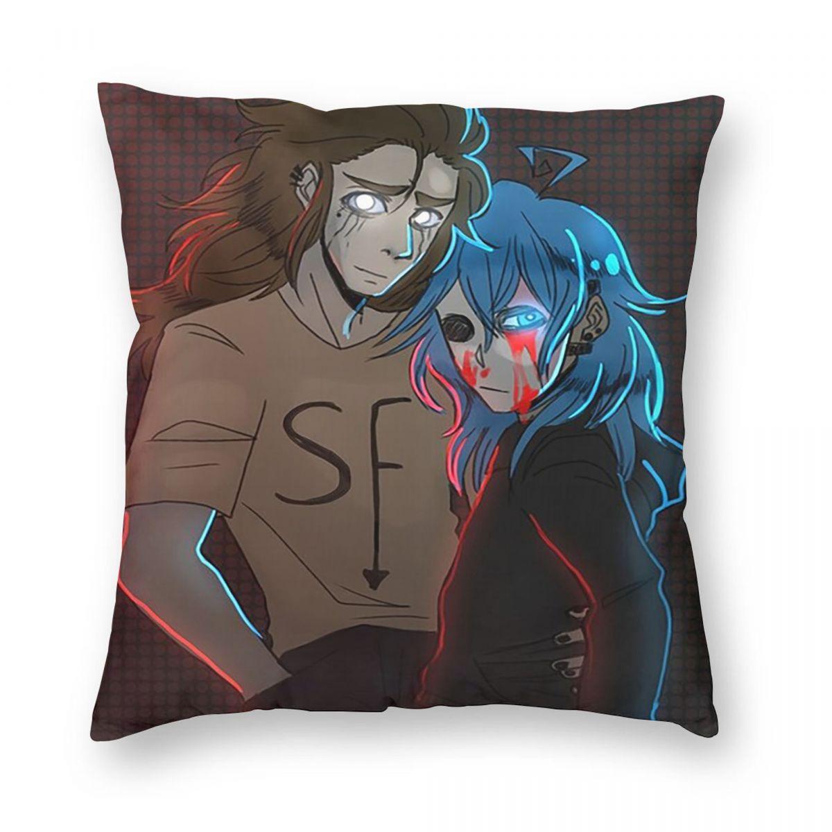 Игровой Чехол на Подушку Квадратный Sally Face Террор Приключение Наволочка Подушка Декоративная Подушка-Плед для Дома Гостиной 12x12Inch