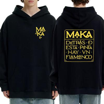Hot Rapper Maka Aura 2025 Tour Double Sided Print Hoodie Autumn Winter Unisex Fashion Y2k Sweatshirt Men Women Fleece Pullovers