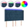 VidaXL Tête de Lit à LED Meuble de Chambre à Coucher Accessoire de Lit Double Tête de Cadre de Lit Intérieur Bleu Foncé 3124442