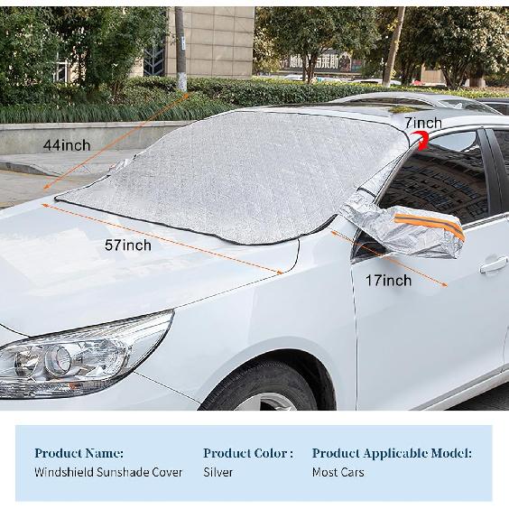 Car Windshield Snow Cover, Magnetic Windshield Snow Cover 4-Layer Protection For Snow, Ice, Frost, Sunlight, Car Windshield Cover With Side Mirror