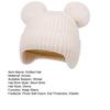 Kids Knitted Hat Dual Fur Ball Decor Ear Protection Warm Hat Solid Color Elastic Warm Windproof Hat Headwear