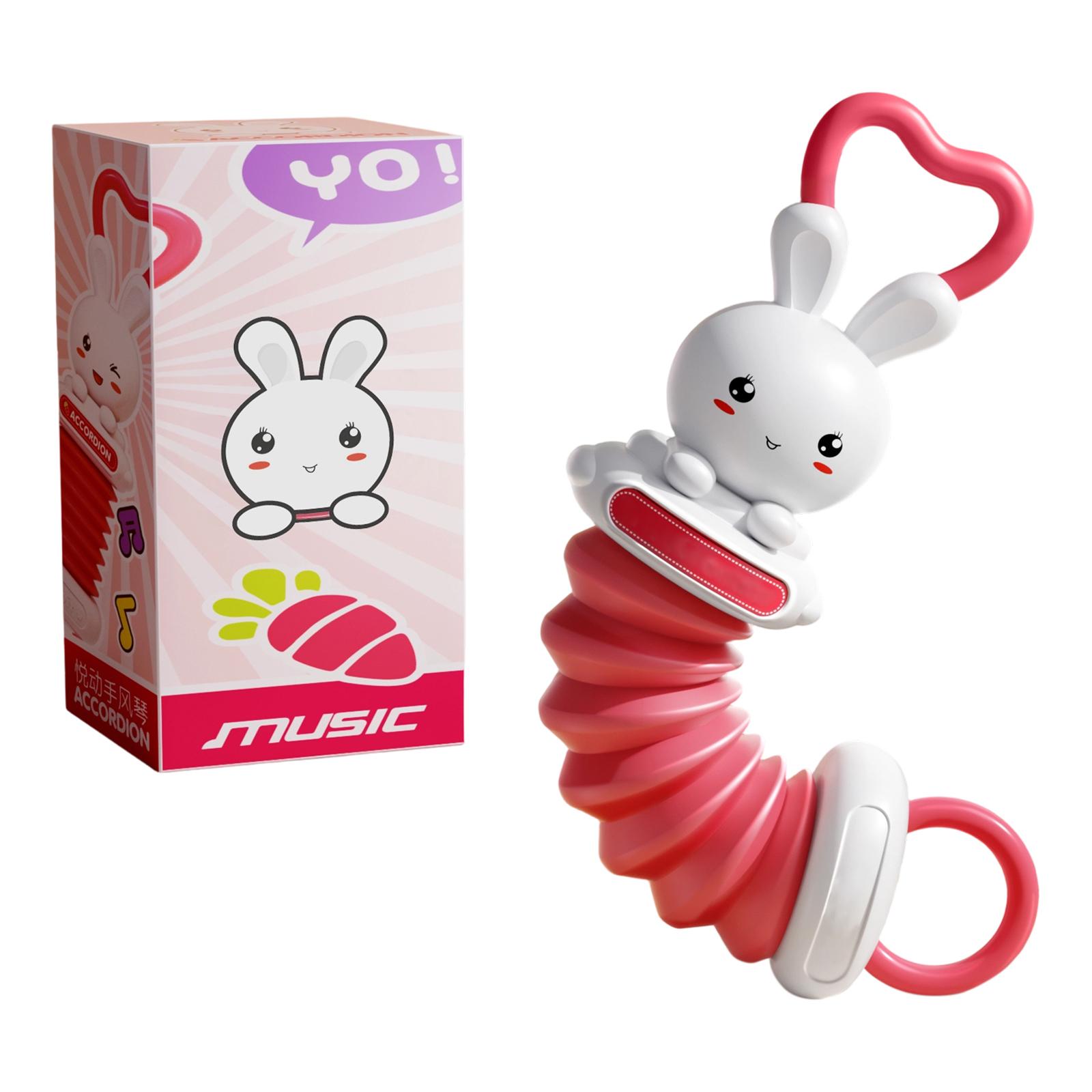 

Mini Cartoon Accordion Toy for Toddlers Baby Soothing Musical Hand Accordion Early Learning Educational Toy with Animal Design for Kids One Size розовый