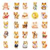 50Pcs Cute Shiba Inu Stickers – Waterproof Reusable Dog Decals for Luggage, Laptop, Phone