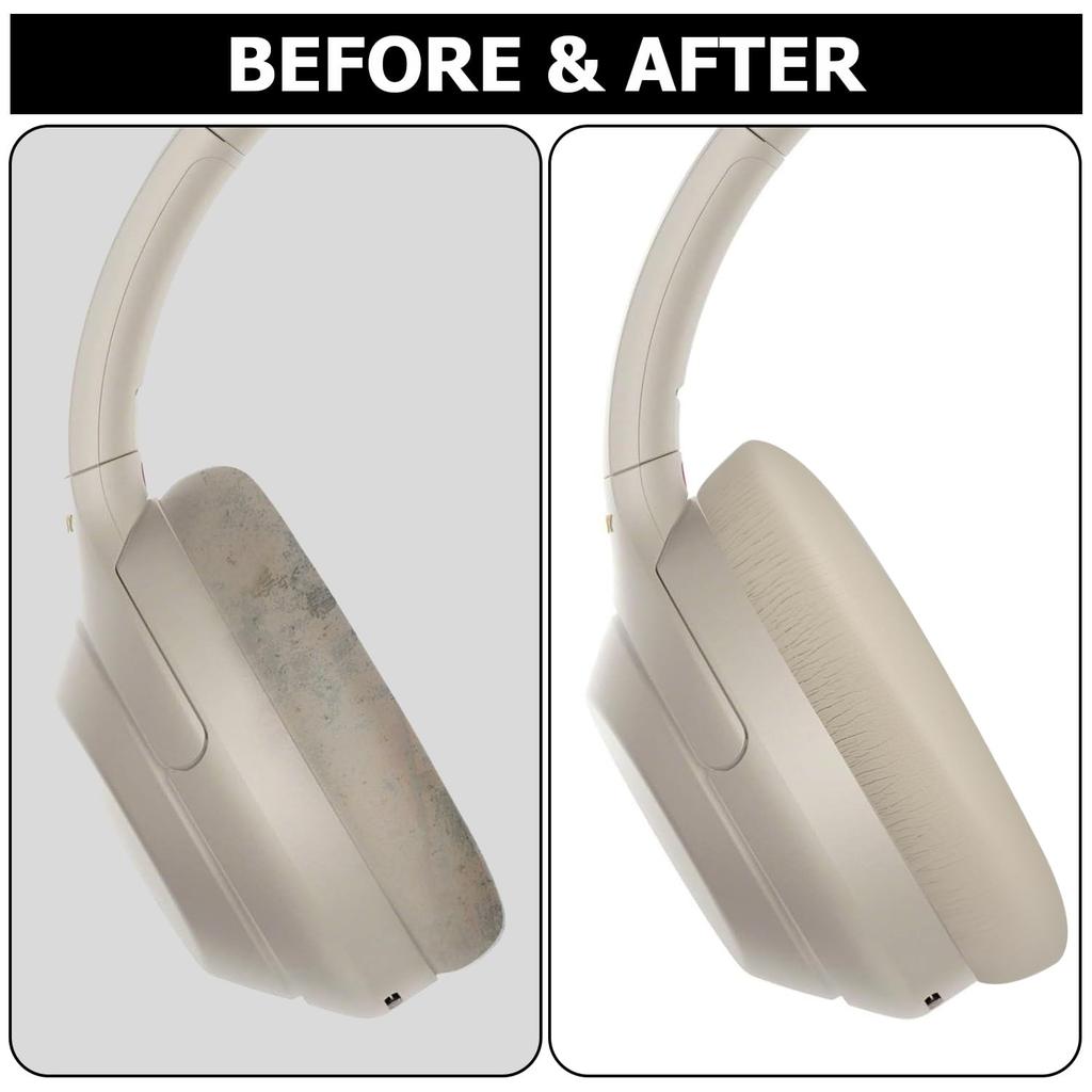 Umvowuxa Replacement Ear Pads Compatible with Sony Soft Protein Leather WH-1000XM4 Headphones, (Champagne Gold)