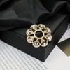 Retro Flower Pearl & Diamond Alloy Brooch Pin