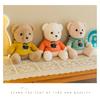 Adorable Teddy Bear Doll With Detachable Cream Outfit Short Plush Pp Cotton Filling