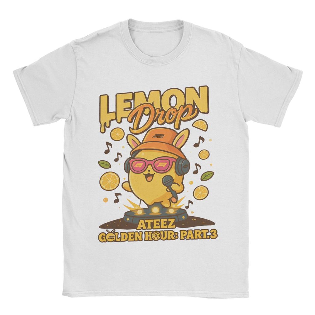Graphic Printed Ateezed Lemon Drop 2025 Pop Music T Shirt for Men Women  100% Cotton Tee Shirt Short Sleeve Tops