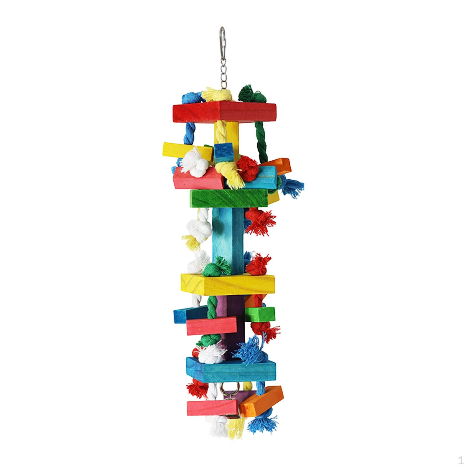 

Bird Parrot Chewy Toys Perch Stand Play Equipment Wood Exercise Unique Chewing Toy Cage