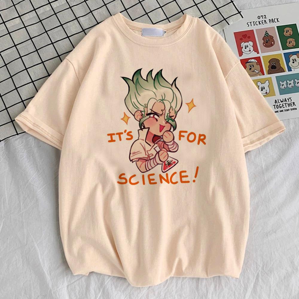 Dr Stone Top Tees Teen 2000s Trendy Aesthetic Colorful Anime Women Shirt Pastel Vintage Grunge Psychedelic Classic Harajuku