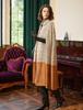 BEAUTELICATE Long Wool Blend Cape Poncho Outerwear for Check Size M Women's Coat, Cape, Cloak, Warmth, Elegant, Pocketless, Pattern, Autumn/Winter,