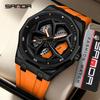 Sanda 3D Rotating Wheel Men's Waterproof Quartz Watch