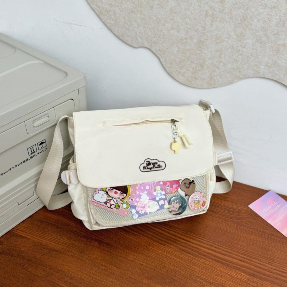 Cute college style girl tote messenger bag Japanese ins simple large capacity shoulder bag transparent female pain bag