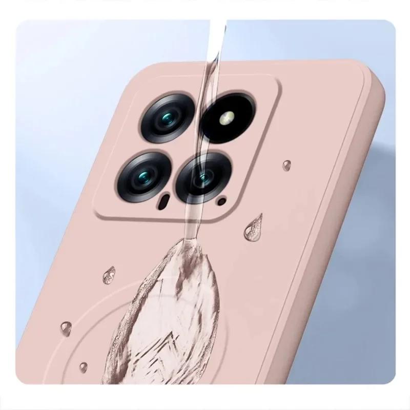 Original for Magsafe Magnetic Wireless Charging Case For Xiaomi 15 Ultra 14 14Pro Mi 13 Liquid Silicone Candy Soft Bumper Cover