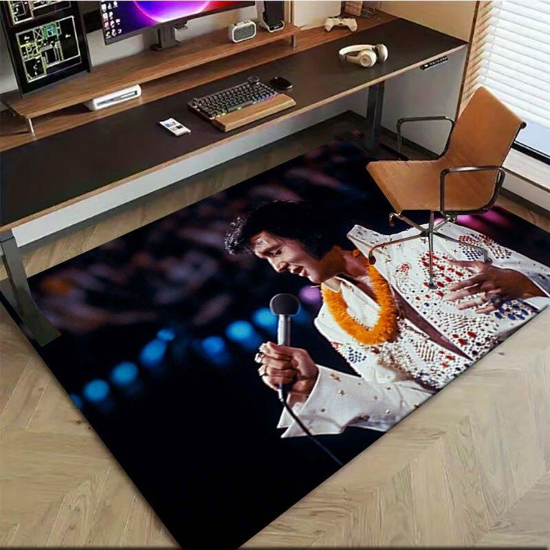 "Elvis Presley Inspired White Jacket with Gold Beads - Rock Star Costume"Office Mat Perfect for Home Decor Office Desk Chair Rugs Chair Carp