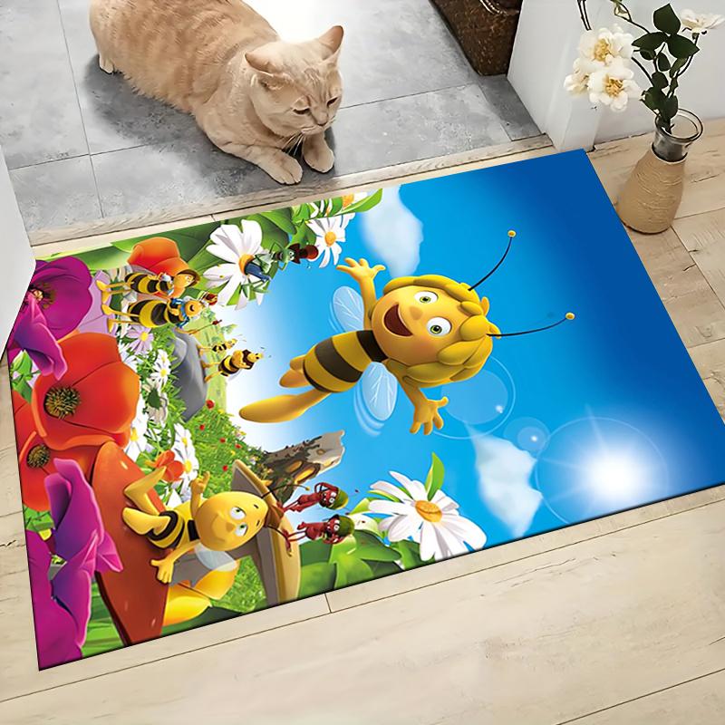 1Pc Bee Garden Carpet Rug Customizable Soft Washable Antislip Home Living Room Sofa Mats Personalized Rug 09173