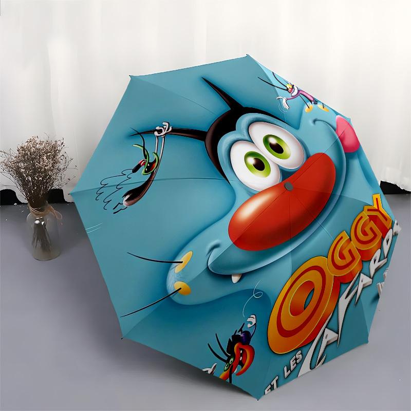 1pc Oggy and the Cockroaches Umbrella with Plastic Handle,Suitable for All Seasons Home Travel Outdoor UmbrellaM1158