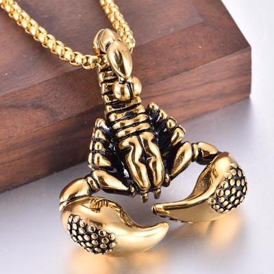 Accessories European and American Retro Scorpion Scorpio Titanium Steel Pendant Necklace