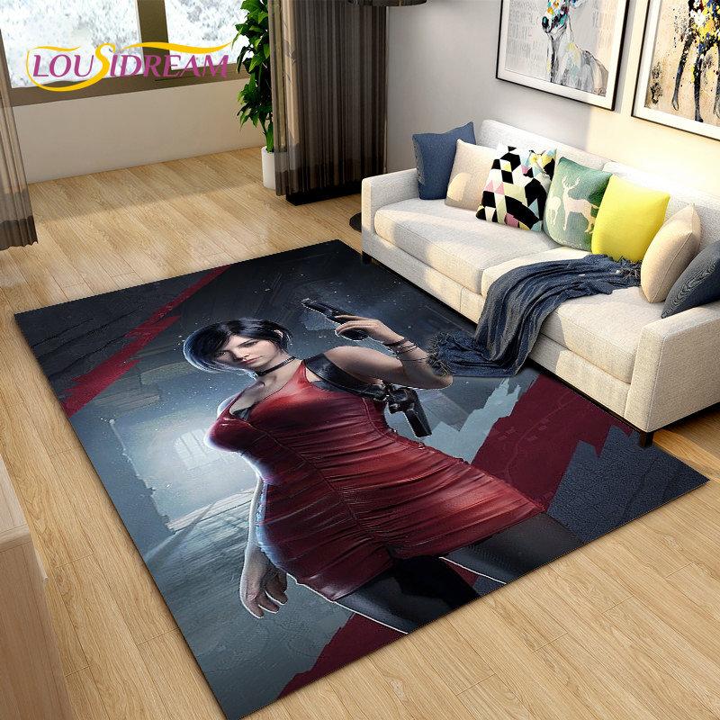 Resident Evil Game Gamer Area Rug Large,Carpet Rug for Living Room Bedroom Sofa Doormat Decoration,Kitchen Non-slip Floor Mat 3D