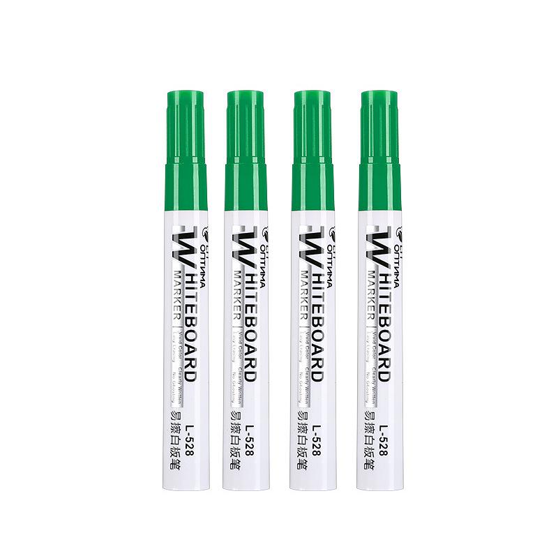 4pcs Whiteboard Marker Set,2.0mm Nib,Black Blue Red High-Volume Ink,Office Teaching Pen,Clear Handwriting & Easy Erasure