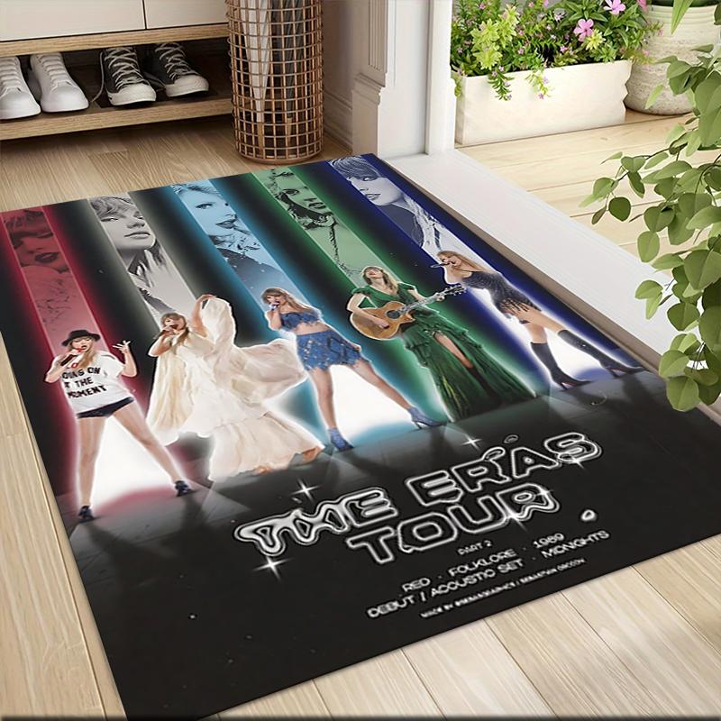 Eras Tour Poster Carpet Rug Soft Washable Antislip Home Living Room Sofa Mats Personalized Christmas Rug