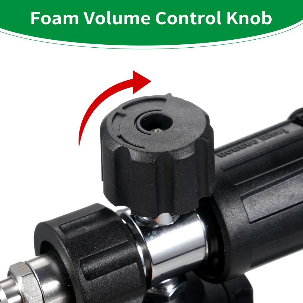 Foam Cannon for Pressure Washer with Dual-Connector Tool, Car Foam with 1/4'' Quick Connect 1L Transparent Bottle