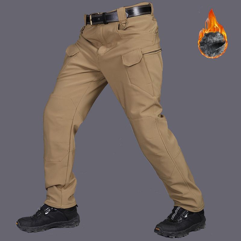 New Men's Casual Waterproof Outdoor Trekking Tactical Trousers  Multi-pocket Breathable Work Pants Cargo Pants Military Army Pants Padded and Warm