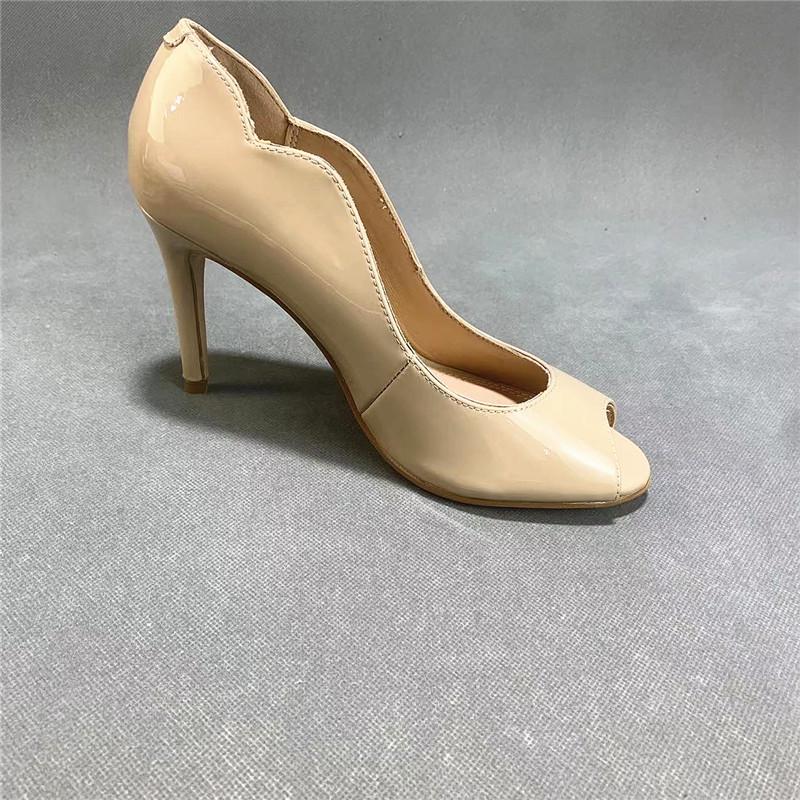 Fashion Women Shoes Orange Beige High Heels Peep Toe Nude Sandals Ladies 2025 White 12cm Fine African Summer Latest Solid Thin Super