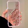 Coque de téléphone transparente rose Dragon Ligne Rouge en TPU pour iPhone 11 12 13 14 15 16 17 Pro Max 15 Plus Housse Souple en Silicone Anti-choc