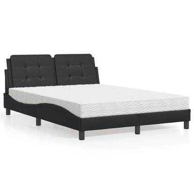 Vidaxl Bed With Mattress, Black, 120X200 Cm, Faux Leather