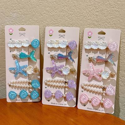 5 Stuks Oceaan Serie Schelp Zeester Haarclips Parel Voorhoofd Clip Nieuwe Haarklem Strand