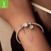 Spring Green Butterfly Safety Chain Diy Bracelet Beaded Accessories 925 Silver Beads