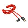 Alvin's Cables 8K 2.1 Micro-HDMI to Full HDMI Braided Coil Cable 48Gbps 8K@60Hz 4K@120Hz 240Hz for Canon R5C/R5/R6, Atomos Ninja-V, Red, Left L