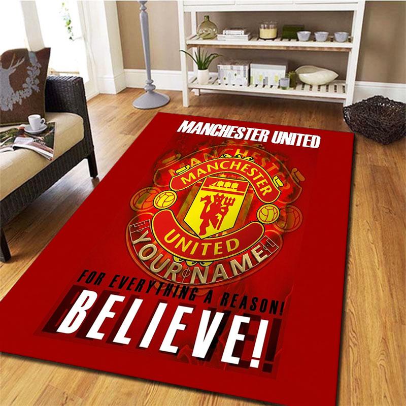 Manchester United F Custom Name Carpet Rug for Living Room Bedroom Home Sofa Decoration,Kids play Non-slip Floor Mat