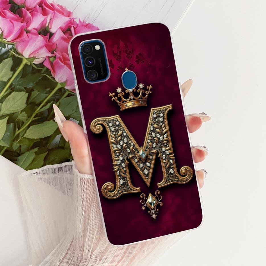 For Samsung Galaxy M21 Case SM-M215F Luxury Crown Letters Cover Soft Silicone Case For Samsung M21 2021 M 30 S Galaxy M30s Shell