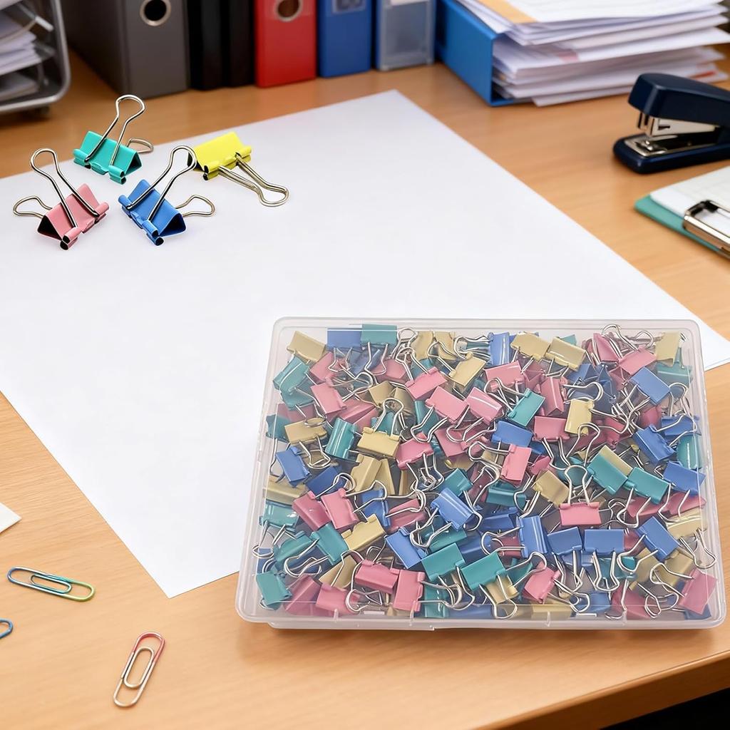 120 Pcs Small Binder Clips Assorted Colored, 0.75in/19mm Mini Binder Paper Clips, Paper Clamps for Office Supplies, Home, School,Business Document