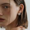 [Silver 925] Sparkling Sand Heart Earrings