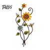 Bee And Flower Decoration Sunflower Wall Art Decor, 2D Flat Floral Hanging, Country Garden Rustic Farmhouse Decor Ornament for Fence Porch Entryway