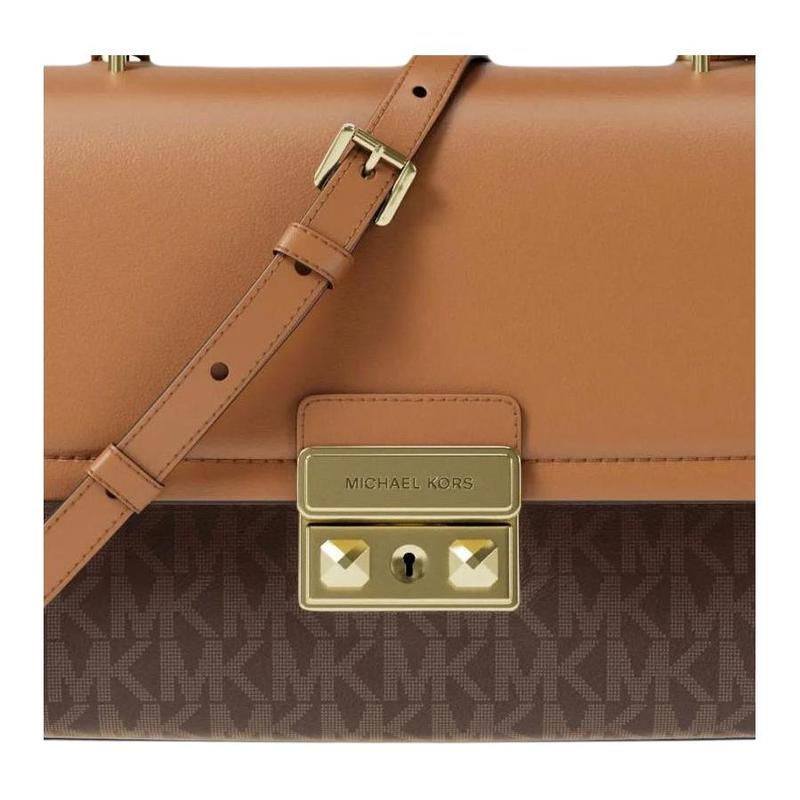 MICHAEL KORS Tribeca Logo Print Design Artificial Leather Shoulder Bag Medium Women's Dark Brown